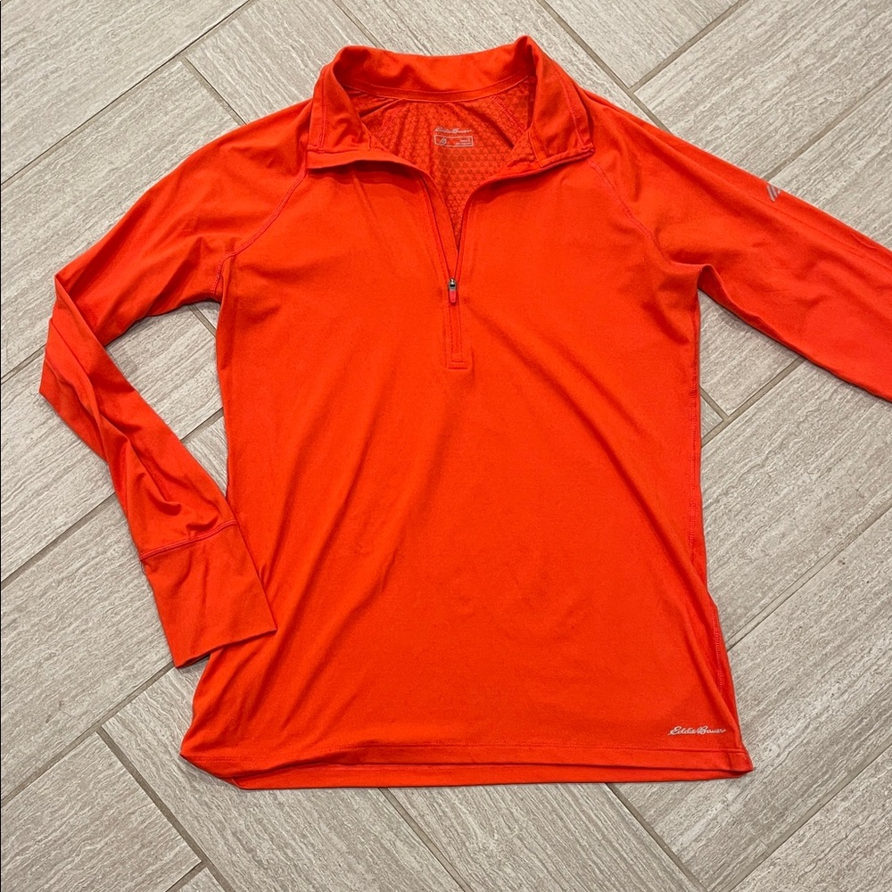 Eddie Bauer Vibrant Orange Quarter Zip Top